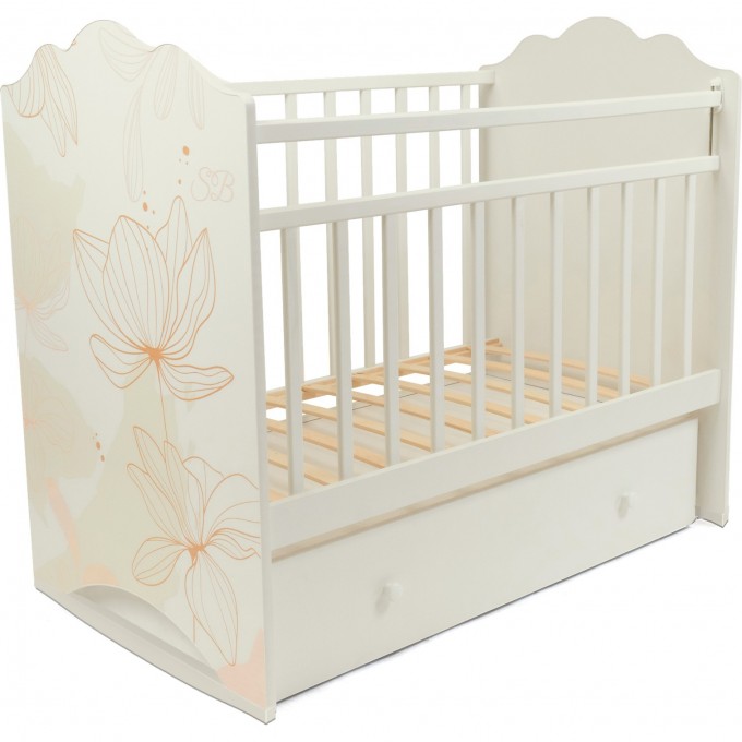 Детская кроватка SWEET BABY BEATRICE Avorio (слоновая кость) колесо-качалка с ящиком 426685