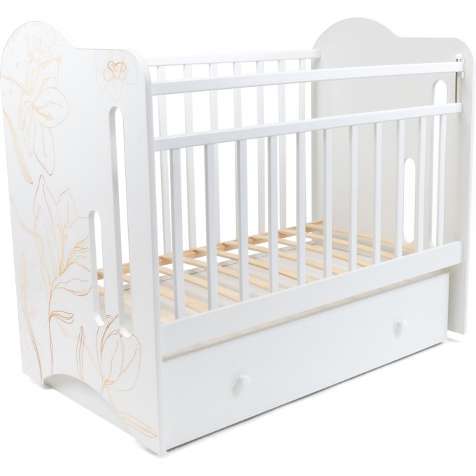 Детская кроватка SWEET BABY ROSMINI Bianco (белый) маятник с ящиком 426694