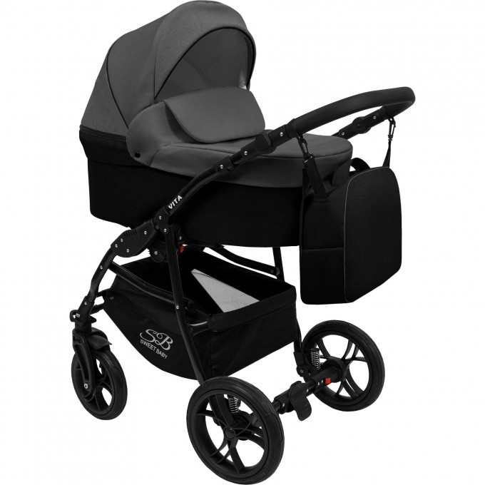 Коляска 2в1 SWEET BABY VITA Grey/Black 426738